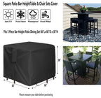 Hengme 5 Piece Bar Height Patio Dining Set Covers, 66 Inch Outdoor Waterproof Square Wicker Bar Table & Chair Sets Cover For Squ