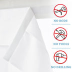 Ryb Home Privacy Door Curtains - Room Darkening French Door Curtain Sidelight Window Curtains For Tricia Door Portable Self Adhesive Drapes For Office, 26 Inch Wide X 69 Inch Long, 2 Pcs, Pure White