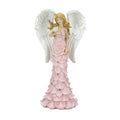 Accent Plus 10018518 Solar Powered Pink Rose Angel Statue, Multicolor (Pink Rose Angel)