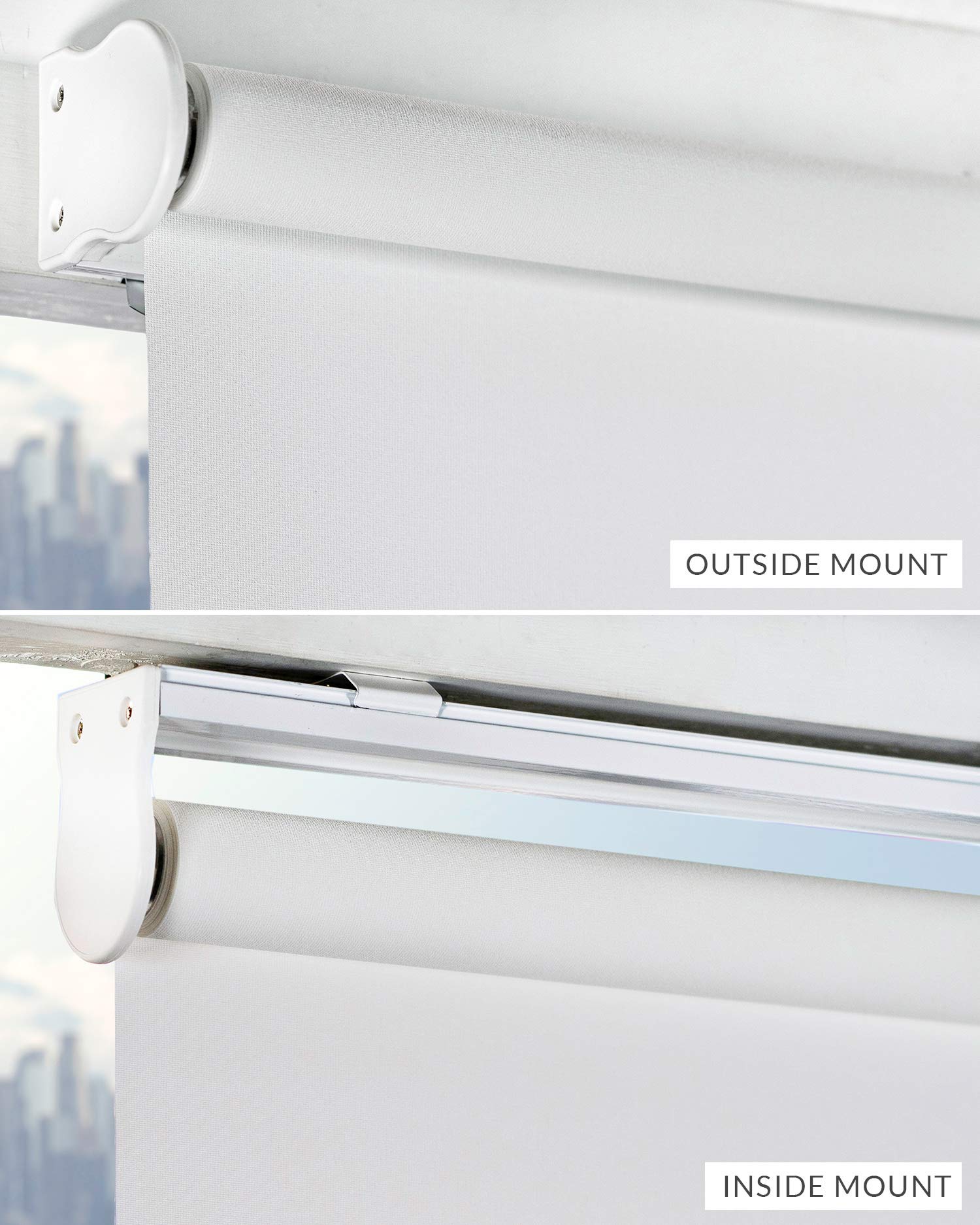 Chicology Cordless Roller Shades Snap-N'-Glide, Light Filteringperfect For Living Room/Bedroom/Nursery/Office And More.Urban Whi