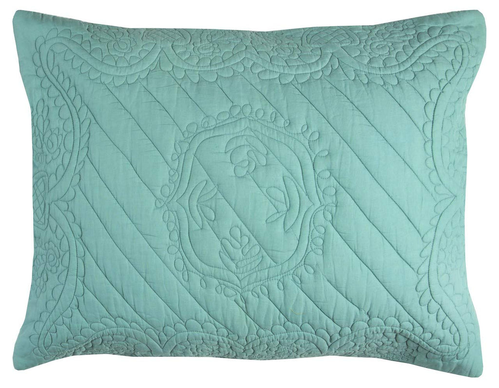 Rizzy Home | BT1793 | Cotton Quilt | 106"x92" Blue/Green/ Floral