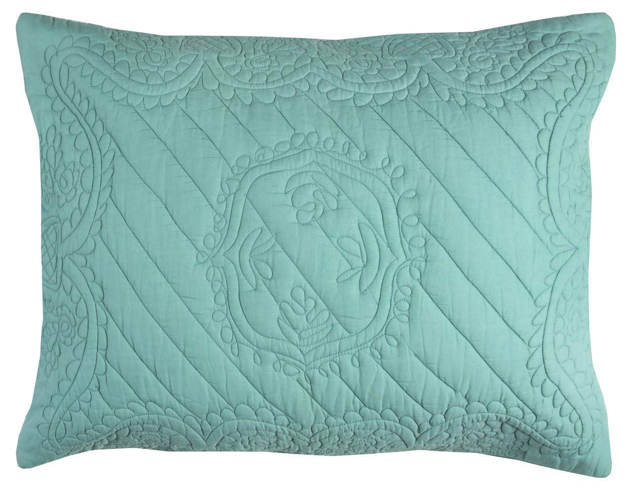 Rizzy Home | BT1793 | Cotton Quilt | 106"x92" Blue/Green/ Floral