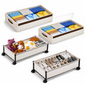 OMAIRA Under Bed Storage with Wheels, 2Pack Splittable into 4Pack, Easy HookandLoop Assembly, Underbed Shoe Storage Organize