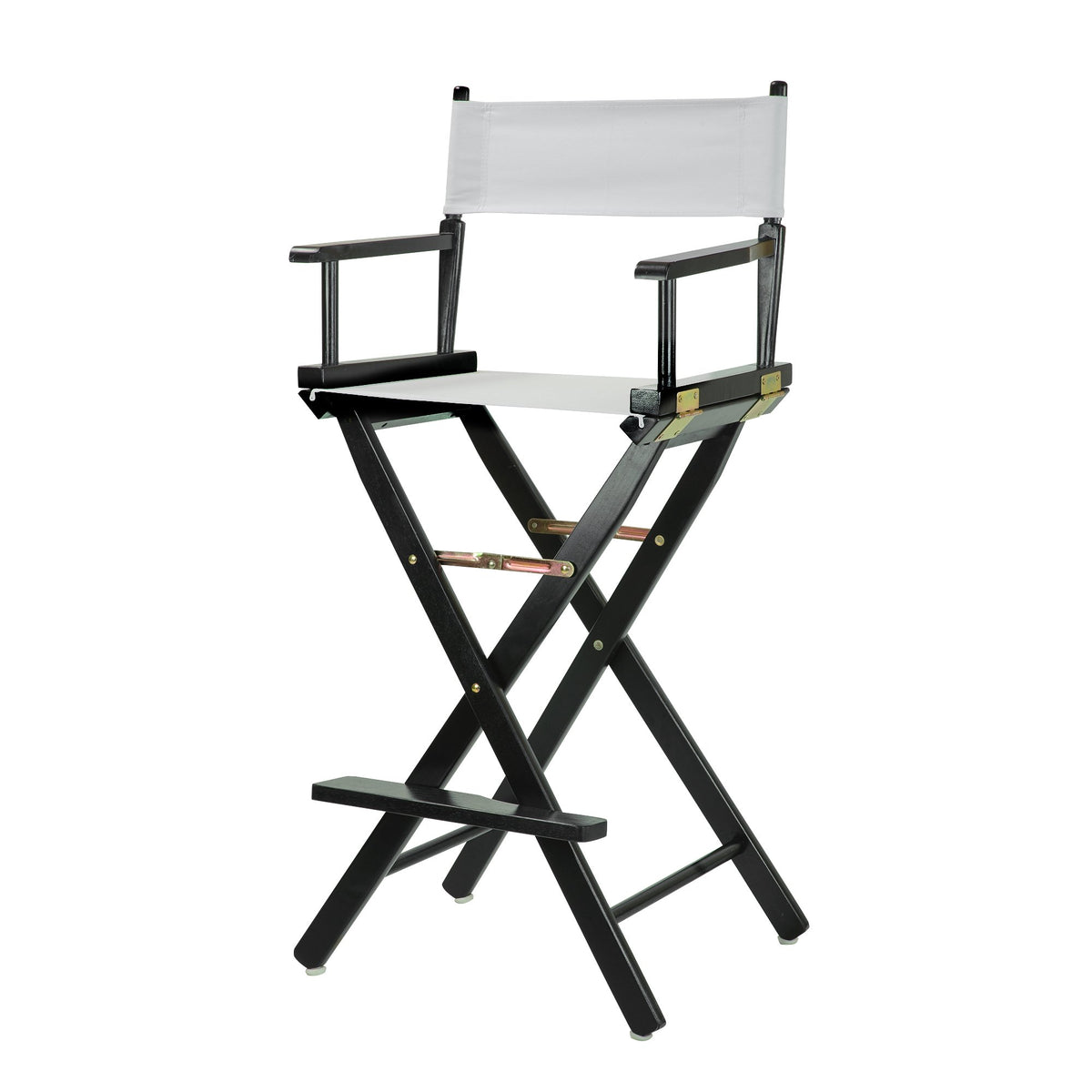 Casual Home 30&quot; Director'S Chair Black Frame-With White Canvas, Bar Height