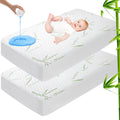 Crib Waterproof Mattress Protector, Rayon Made From Bamboo Mattress Pad Cover, Soft Breathable Cooling Mattress Pad Cover, Deep