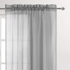 Dwcn Grey Sheer Curtains Semi Transparent Voile Rod Pocket Curtains For Bedroom And Living Room, 52 X 84 Inches Long, Set Of 2 P