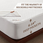 Bedlore Waterproof Twin Xl Mattress Protector, Noiseless Mattress Cover With Stretchable Pockets For 6-14 Inches Mattress, Soft