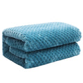 Exclusivo Mezcla Waffle Textured Soft Fleece Blanket, Queen Size Bed Blanket, Cozy Warm And Lightweight (Slate Blue, 90X90 Inche