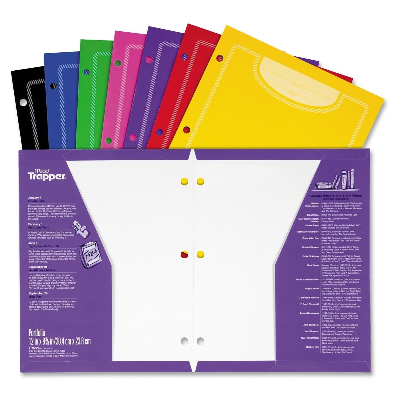 Mead 33100 Portfolio, W/ 2 Pockets, 3Hp, 9-1/2 In.X12 In.