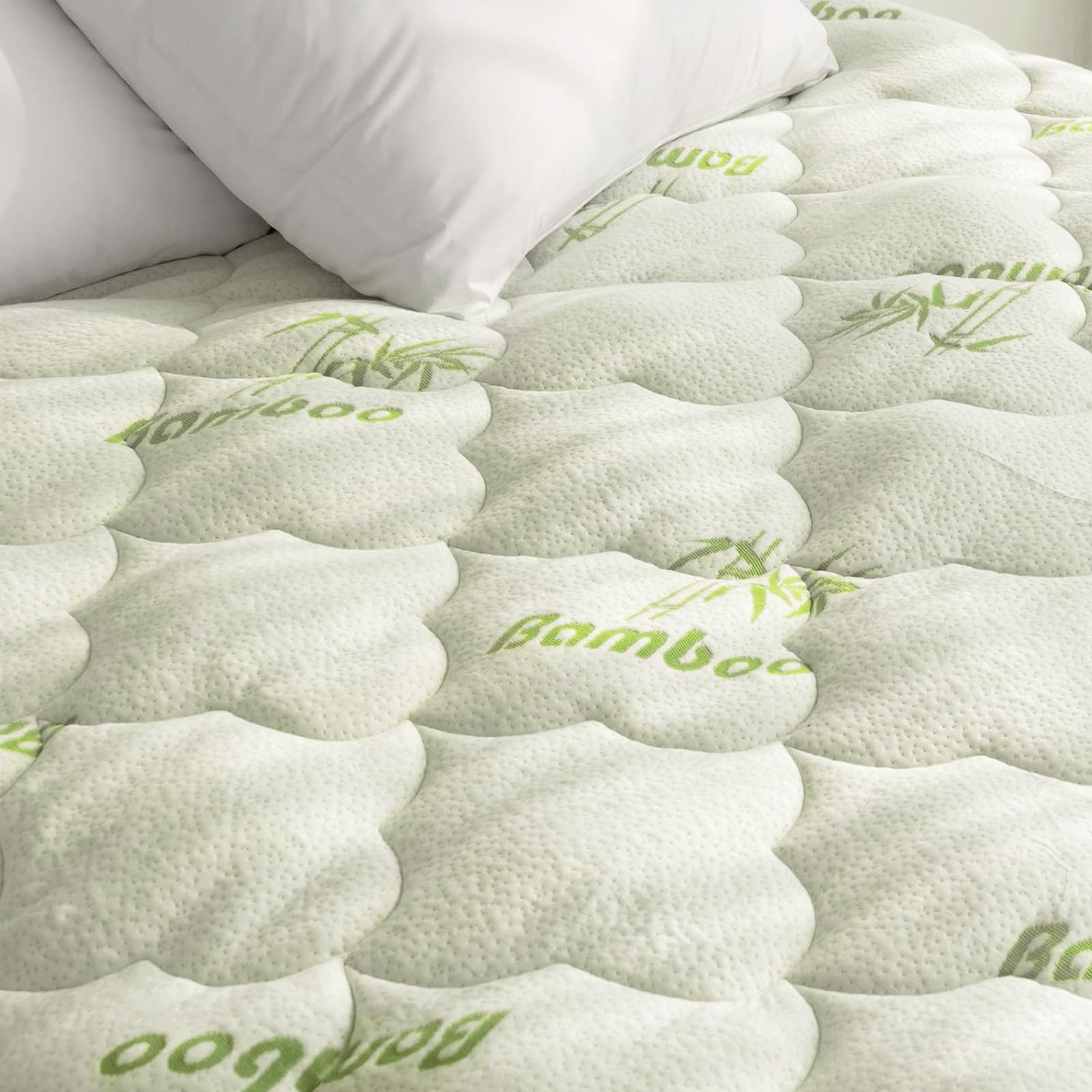 Twin Xl Mattress Topper, Quilted Thick Viscose Made From Bamboo Air Mattress Pad Cover, Noiseless Extra Plush Pillow Top Mattress Topper Extra Long Twin Fits 15-23 Inches Deep Mattresses