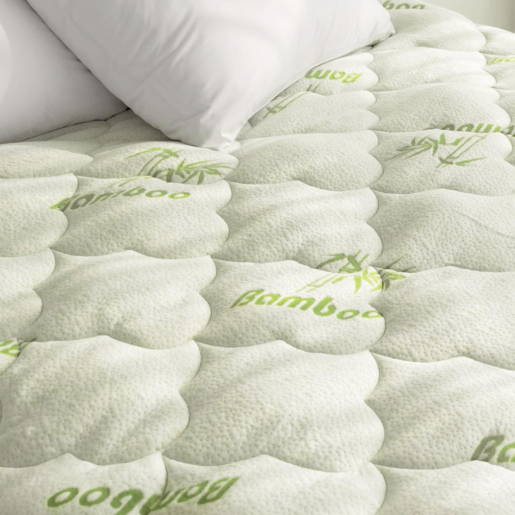 Twin Xl Mattress Topper, Quilted Thick Viscose Made From Bamboo Air Mattress Pad Cover, Noiseless Extra Plush Pillow Top Mattress Topper Extra Long Twin Fits 15-23 Inches Deep Mattresses