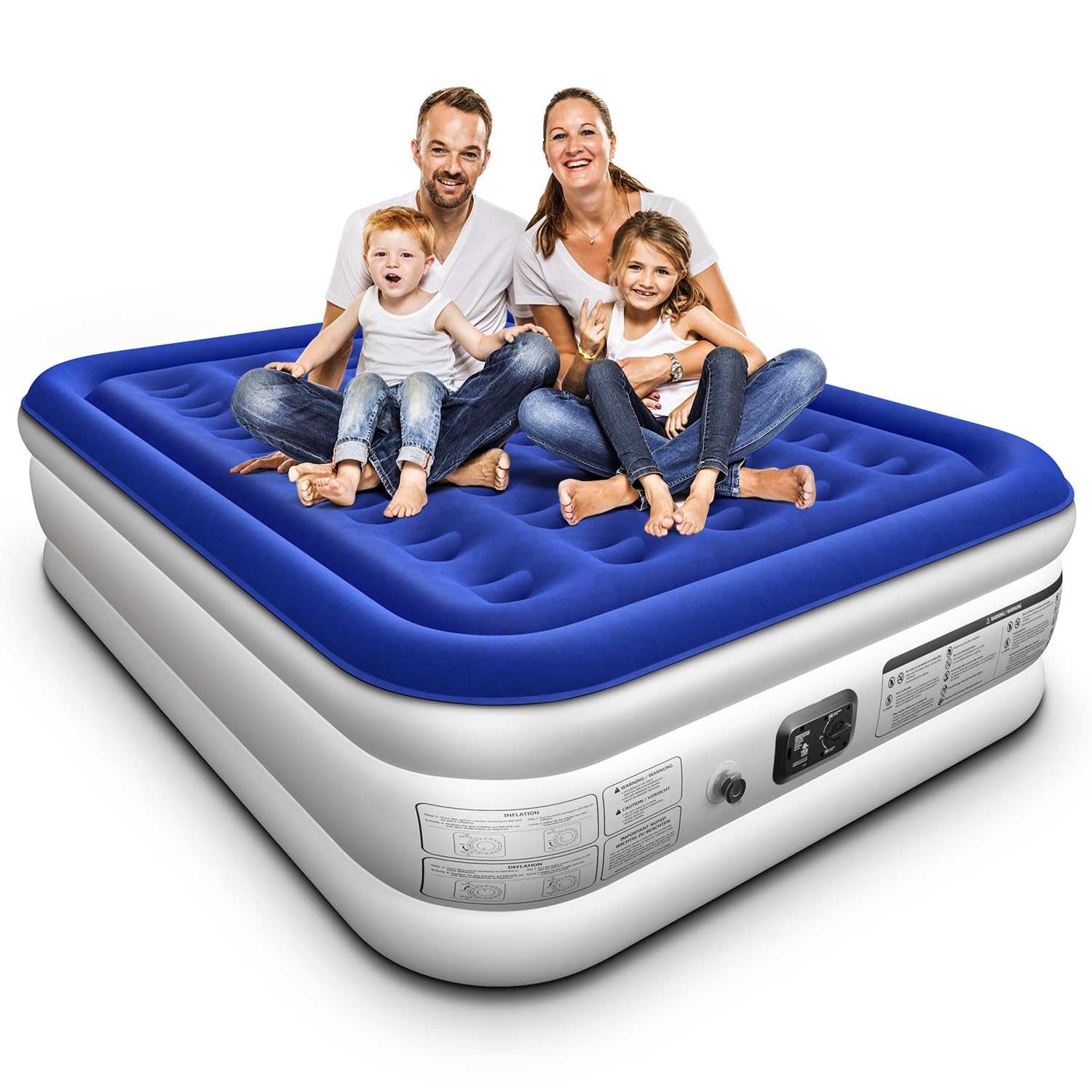 Xsleep Queen Air Mattress With Built In Pump Luxurious Comfort 18'Raised Inflatable Mattress Queen Airbed Blow Up Mattress For