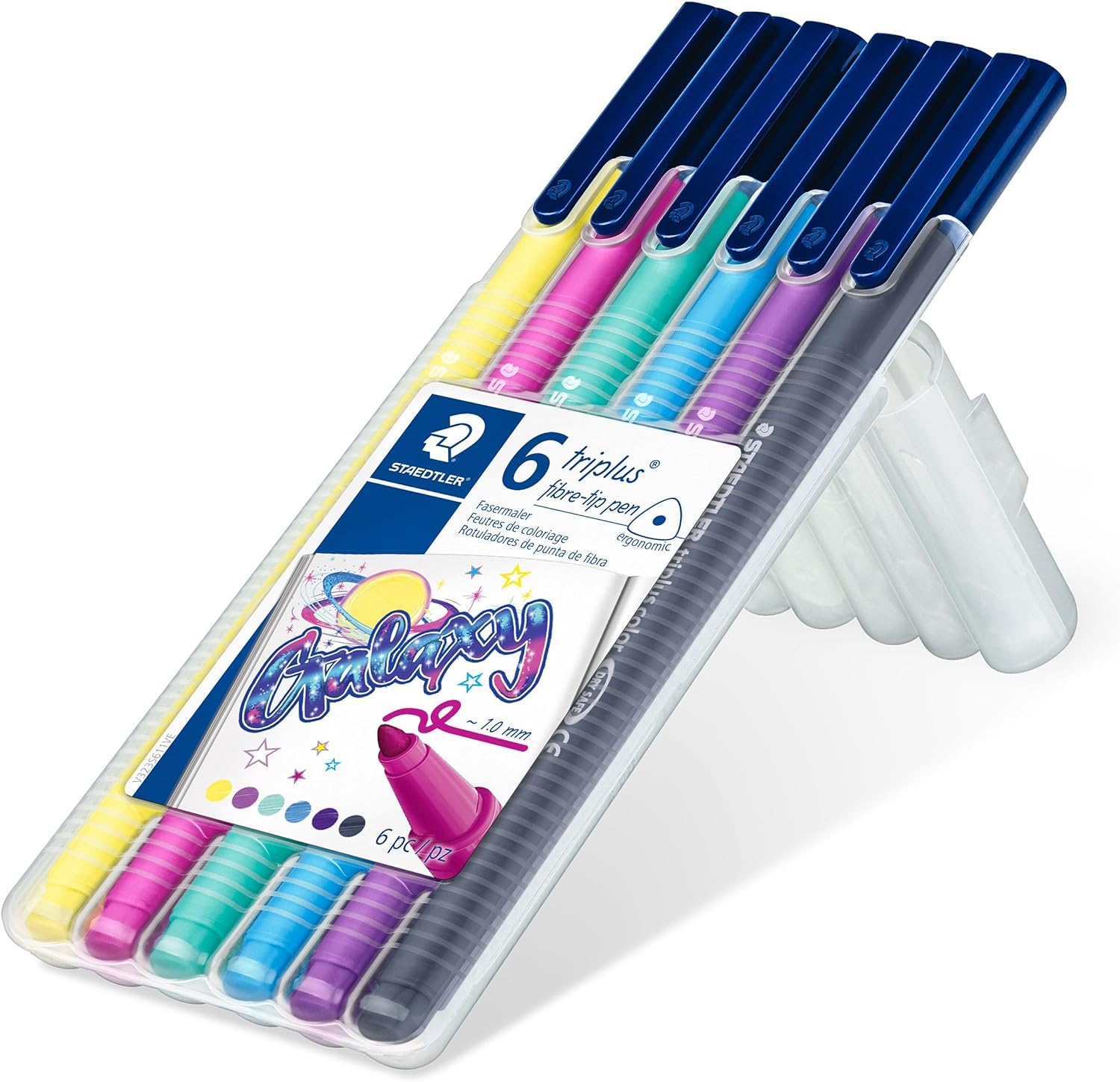 Staedtler Triplus Fibre-Tip Pens Desktop Box Of 6 Galaxy Colours