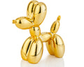 AMOIENSIS Shiny Balloon Dog Statue Decor, 4 inch Electroplate Gold Balloon Dog Animal Sculpture, Small Nick Nacks for Shelf Deco