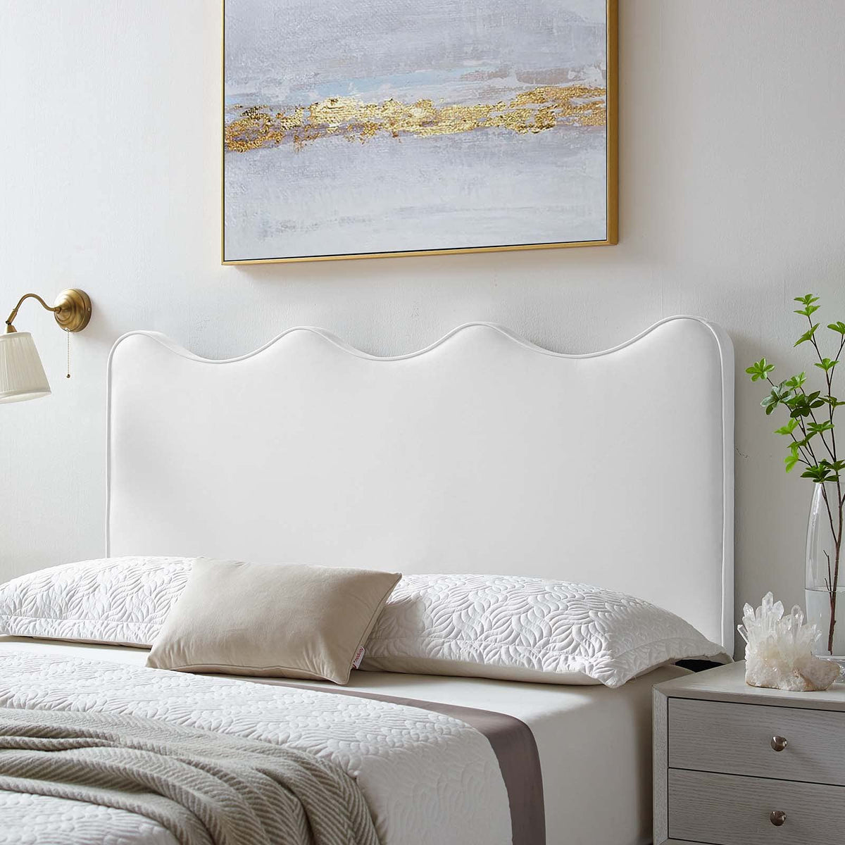 Modway Athena Performance Velvet Full/Queen Headboard in White