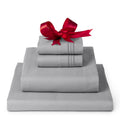 Mellanni Twin Sheet Set - 4-Piece Iconic Collection Bedding, (Including 2 Pillowcases), 16-Inch Deep Pocket, Easy Care, Extra Soft, Cooling Sheets, Brushed Microfiber - Light Gray