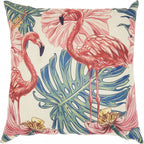 HomeRoots Multicolor 100% Polyester Velvet Flamingo Fun Throw Pillow