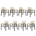 Hera'S House Patio Chairs Set Of 8, 36.6' Rattan Dining Chairs With Heavy-Duty Wrought Iron Metal Frame Support 300Lbs, All-Wea