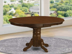 East West Furniture KET-ESP-TP Kenley Dining Room Table - an Oval Solid Wood Table Top with Butterfly Leaf & Pedestal Base, 42x60 Inch, Espresso