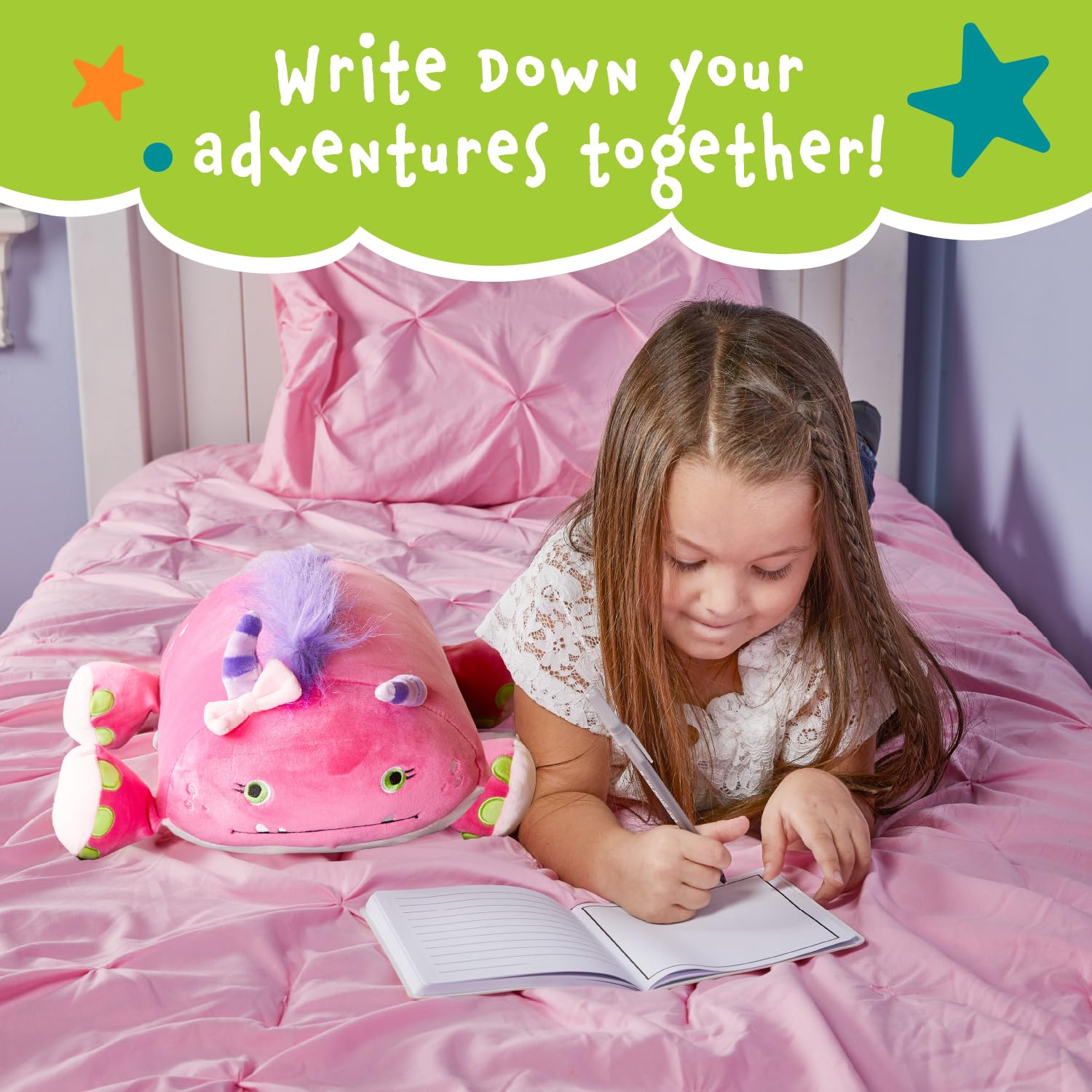 Memory Mates Katie The Pink Monster Memory Foam Pillow Plush,15    Stuffed Animal