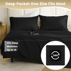 Cozysmile Silky Soft King Size Sheet Set - Luxury 4 Piece Breathable Cooling Sheets For King Size Bed, 16'' Deep Pocket Easy Car