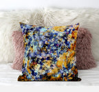 HomeRoots Red Yellow Blue 18' Orange Indigo Springtime Zippered Suede Throw Pillow