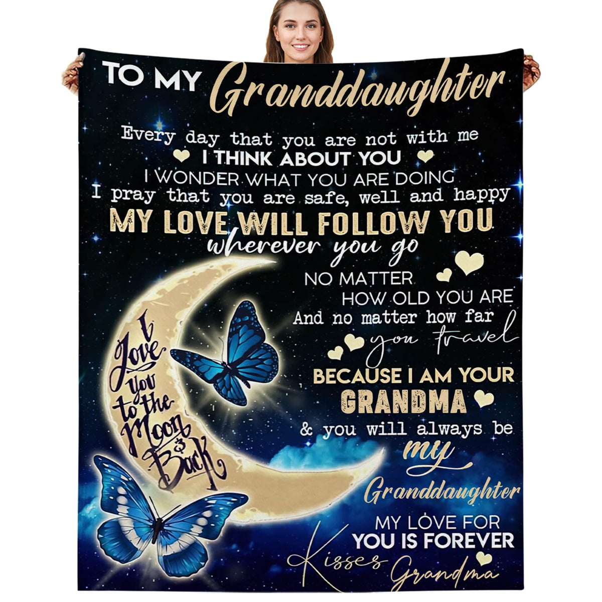 Buugviil Granddaughter Gifts From Grandma, Granddaughter Blanket 50 * 60    To Keep Warm, Granddaughter Gifts, To My Granddaught