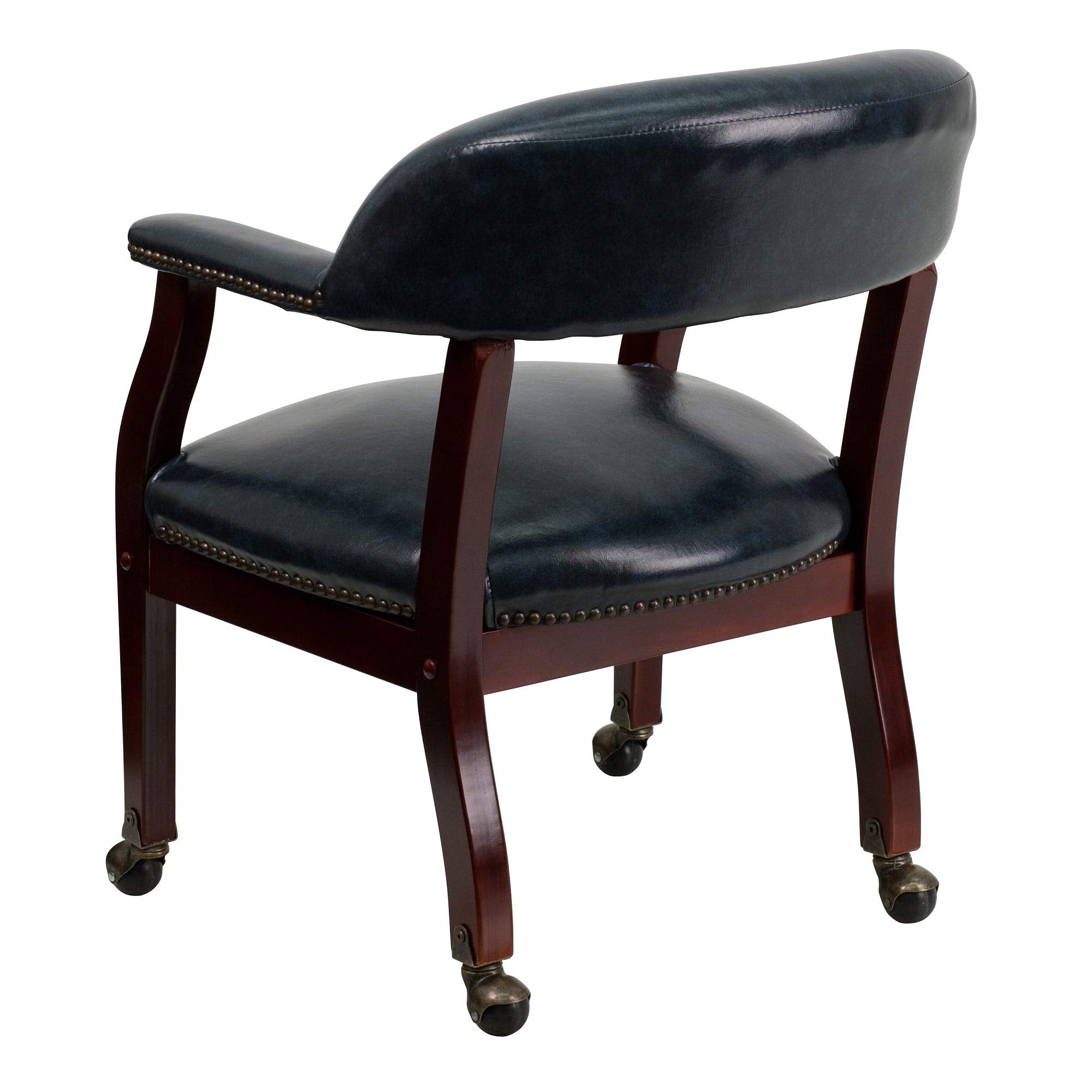 Flash Furniture Navy Vinyl Luxurious Conference Chair With Casters