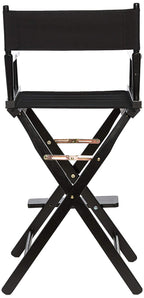 Casual Home Director'S Chair ,Black Frame/Black Canvas,30" - Bar Height
