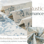 Jinchan Linen Blend Curtains Floral Curtains For Living Room 108 Inch Length Blue Printed Curtains Rod Pocket Back Tab Farmhouse Peony Flower Patterned Drapes Bedroom Window Curtain Set 2 Panels
