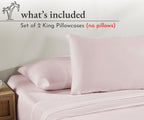 California Design Den 100% Cotton King Size Pillowcases, King Size Pillowcases Set Of 2, Soft & Cooling Sateen Weave Cases, For King Size Pillows - Pink