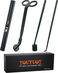 YOUTUOY 4 in1 Candle Accessory Set with Rechargeable Candle Lighter, Candle Wick Trimmer, Candle Wick Snuffer, Candle Wick Dippe