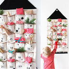 Christmas 24 Day Advent Calendar With Pockets Wall Hanging Bag For Holiday Decoration