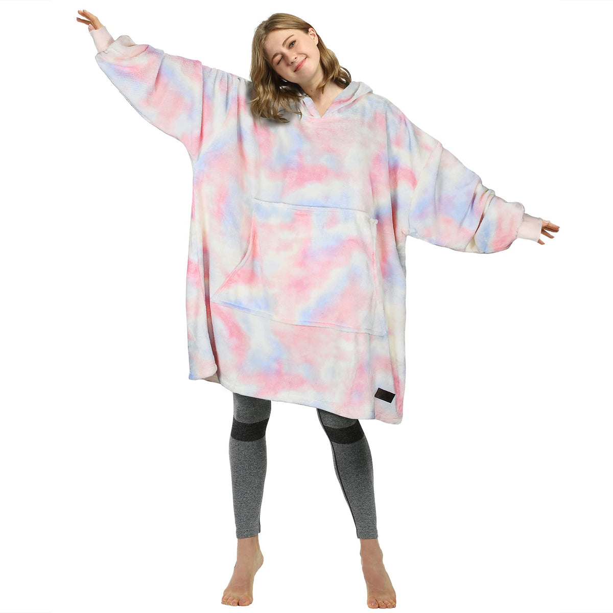 Catalonia Cotton Candy Oversized Blanket Hoodie Sweatshirt, Wearable Fleece Pullover, Super Soft Warm Comfortable For Adults Men