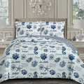 Royal Tradition Seaside Sea Shells Reversible Coverlets, Queen Over-Sized 3Pc Quilt Set (92-Inch Wide X 96-Inch Long) Lightweigh