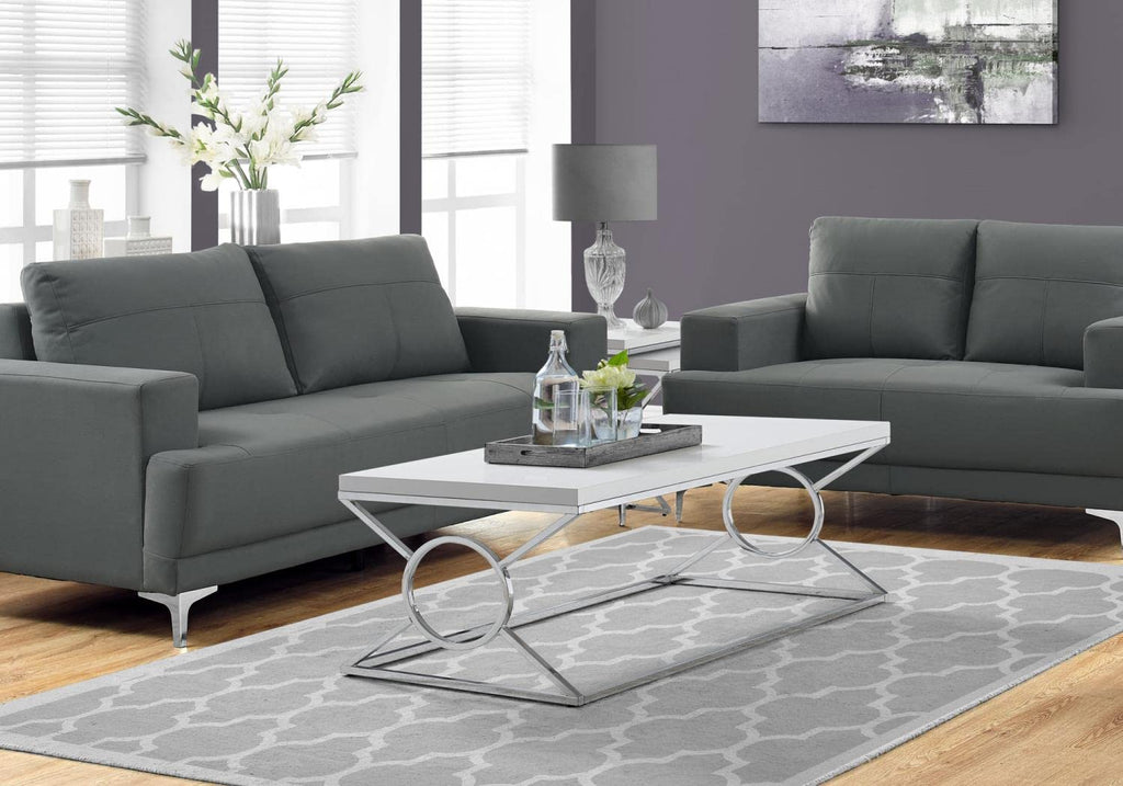 Monarch Specialties I COFFEE TABLE, WHITE