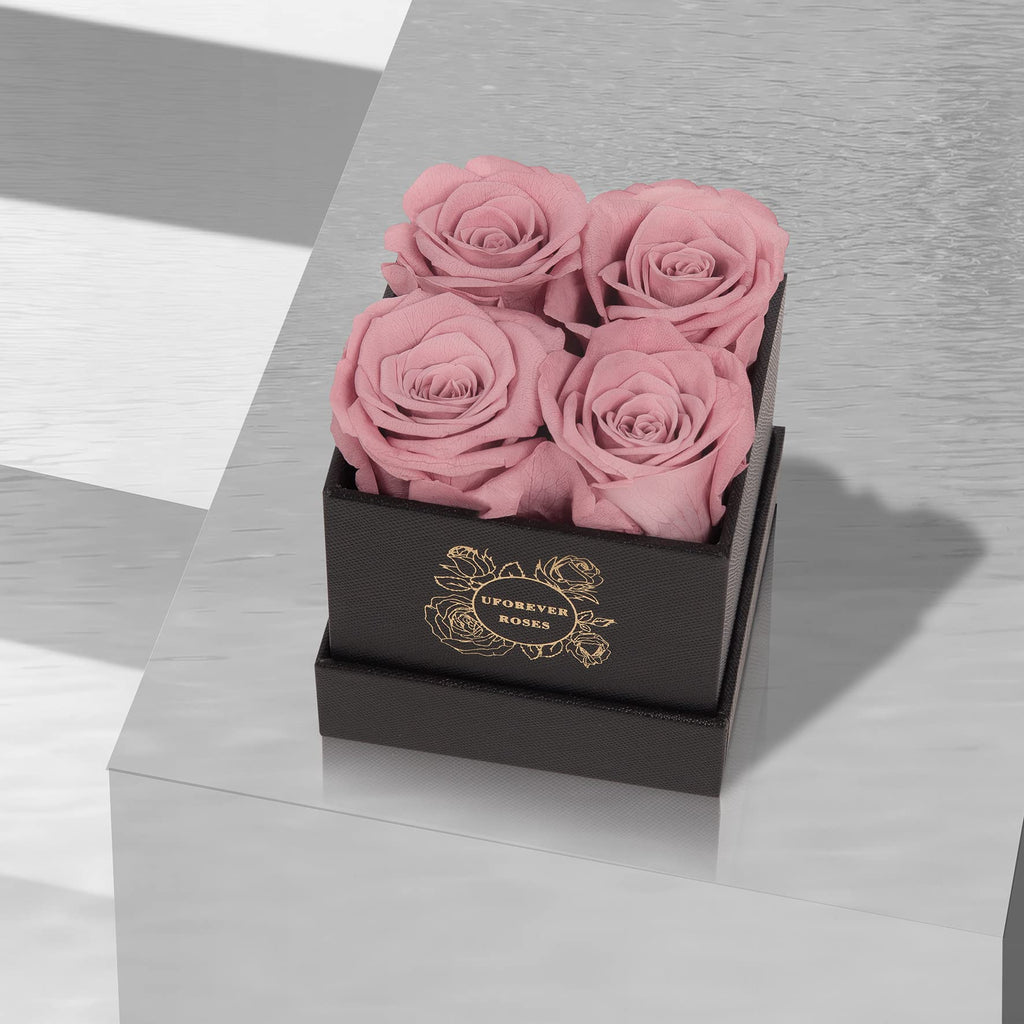 UFOREVER ROSES Preserved Roses in a Box, Dusty Pink Real Roses Gift for Her