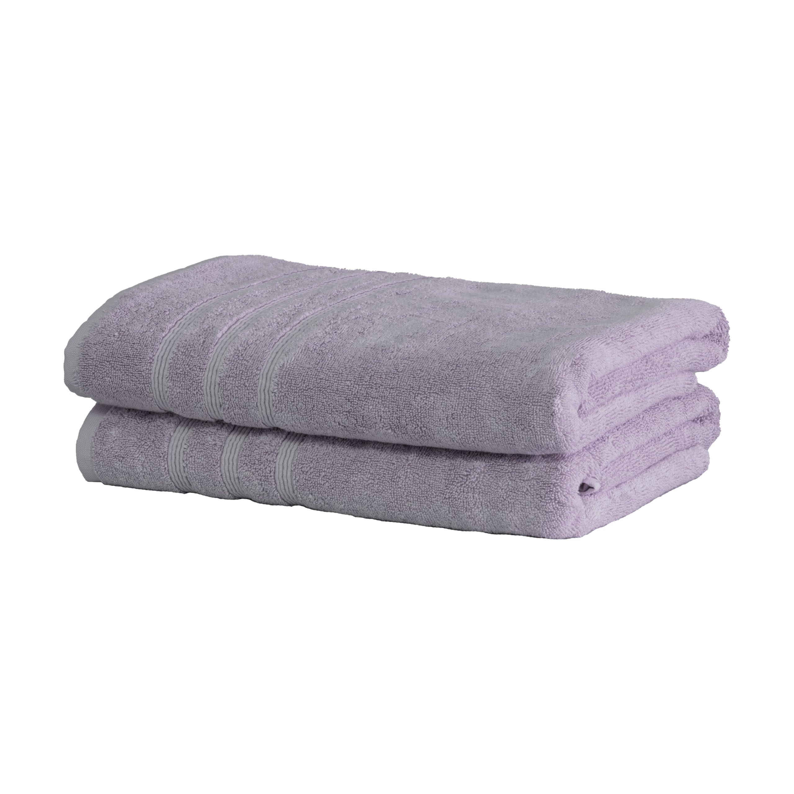 Mosobam Luxury Turkish Set of 2 Bath Towels 30X58 Lavender Aura Oversize 700 GSM Bamboo Viscose & Aegean Turkish Combed Cotton