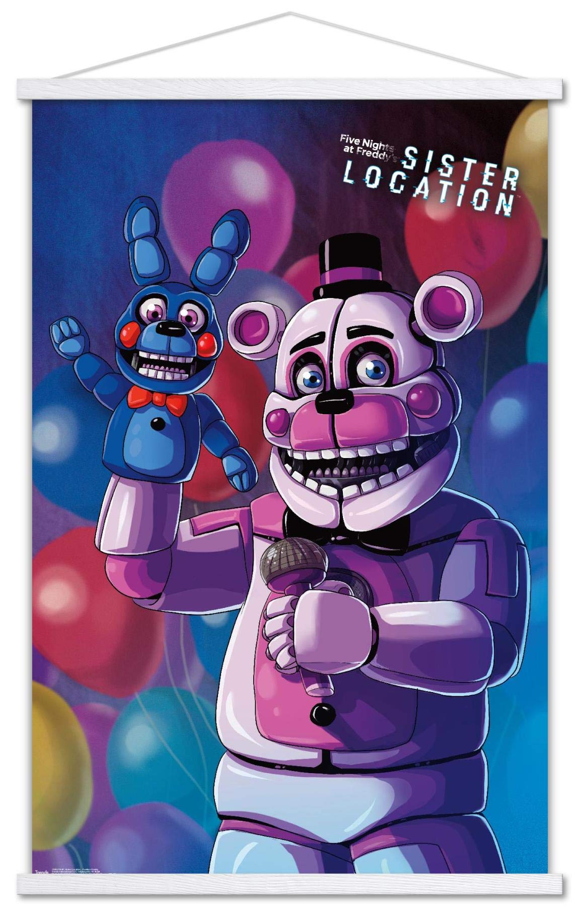 Trends International Five Nights at Freddys: Sister Location - Funtime Freddy Wall Poster, 22.375 x 34, Print and White Hanger 