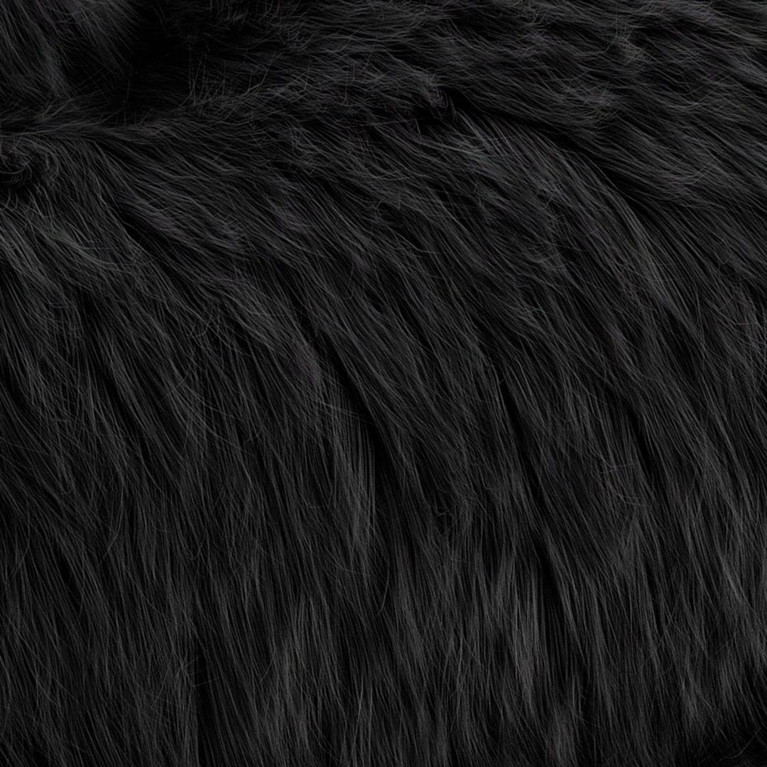 Faux Fur Fabric Craft Fur For Crafts,Gnomes,Costume,Fursuit,Decoration(10X10 Inches,Black)