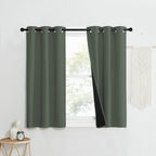 Nicetown 100% Blackout Curtains 50' Long, Pair Of Energy Smart & Noise Blocking Out Drapes For Baby Room Window, Thermal Insulated Guest Room Lined Window Dressing(Dark Mallard, 37' Wide)