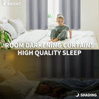 Bgment Light Grey Blackout Curtains 90 Inches Length - Rod Pocket Room Darkening Window Drapes For Bedroom Living Room Office, 2 Panels, 52 X 90 Inch