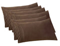 Elegant Comfort 6-Pack Solid Pillowcases 1500 Thread Count Egyptian Quality - Easy Care, Smooth Weave, Wrinkle And Stain Resistant, Easy Slip-On, 6-Piece Set, Standard/Queen Pillowcase, Brown