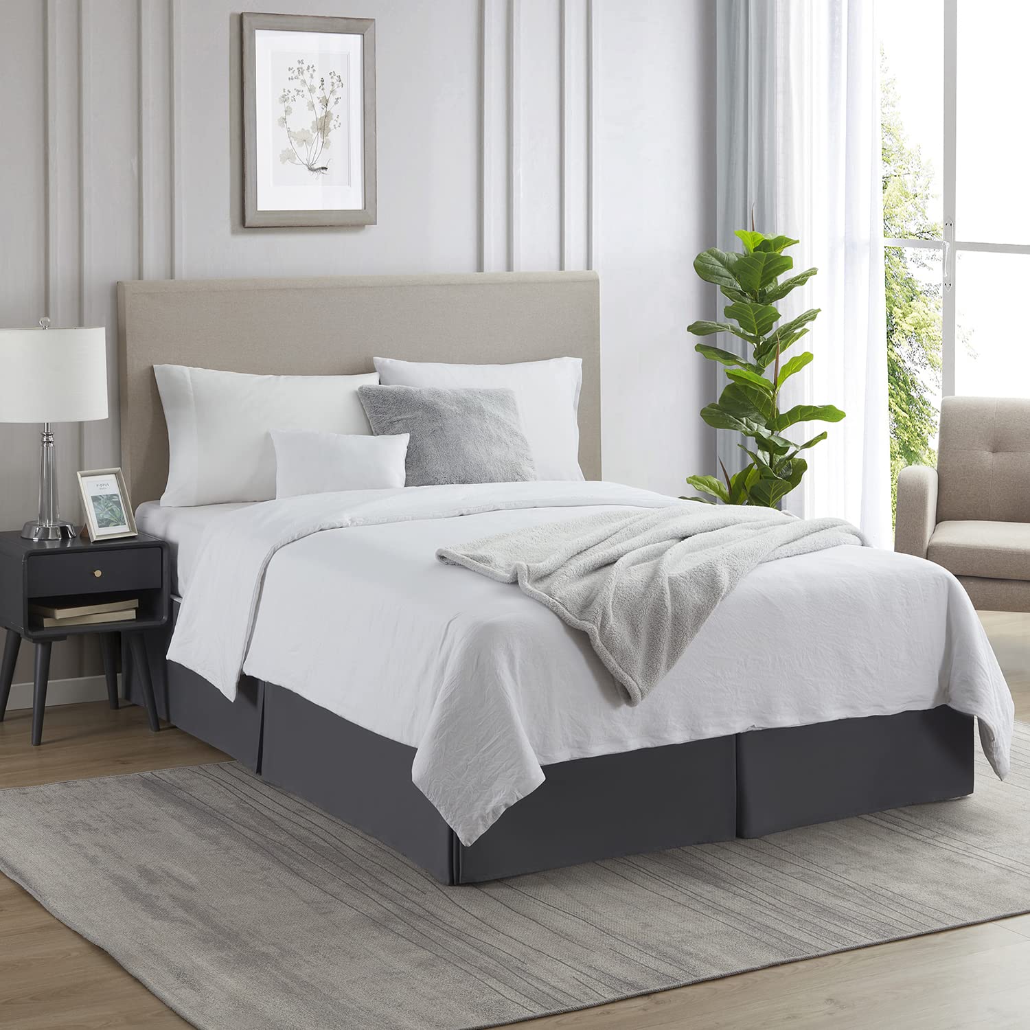 Nestl Light Pink Twin Bed Skirt - Twin Size Bed Skirt 14 Inch Drop - Brushed Microfiber Bed Skirts - Hotel Quality Pleated Bed Skirt - Shrinkage & Fade Resistant