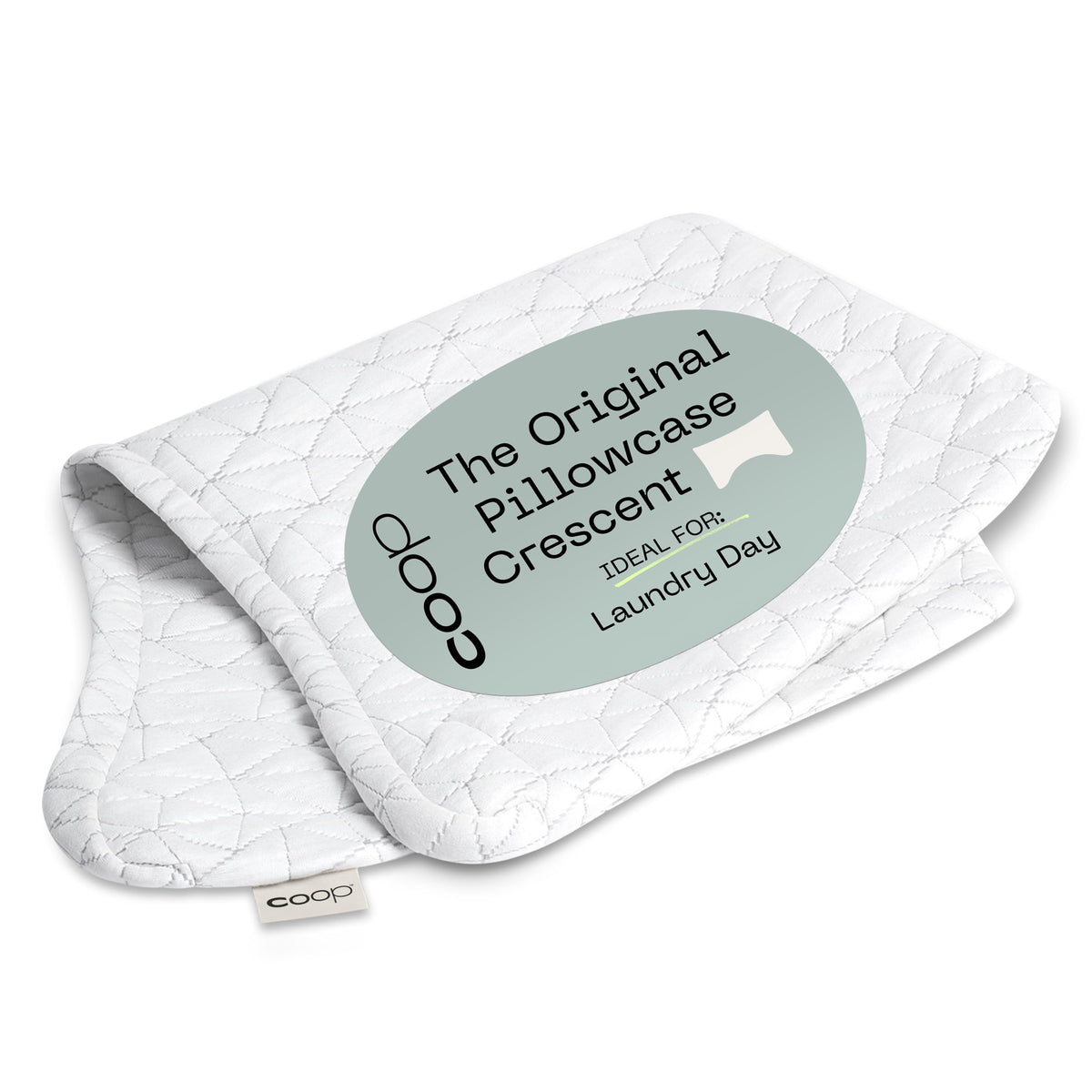 Coop Original Crescent Pillowcase, Queen Size Pillow Cover For Memory Foam Pillows, Ultra Soft White Case, Wrinkle-Resistant & B