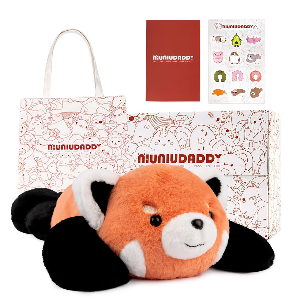 NiuniuDaddy Red Panda Weighted Stuffed Animals for Anxiety, 3.3lb Weighted Plush Red Panda Toys for Adult Kid Girl, Giant Stuffe