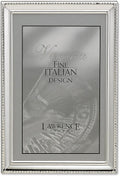 Lawrence Frames Verona Collection 8 x 12-Inch Metal Silver Single Picture Frame with Beads (11682)