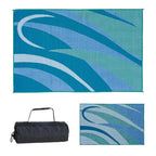 Stylish Camping 8-Feet X 12-Feet Rv Outdoor Camping Reversible Patio Mat, Ga3 Blue/Green