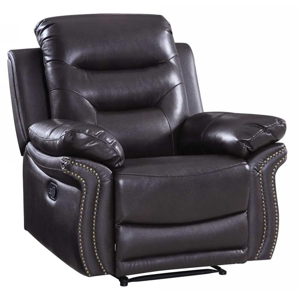 HomeRoots 44' Brown Comfortable Leather Recliner Chair