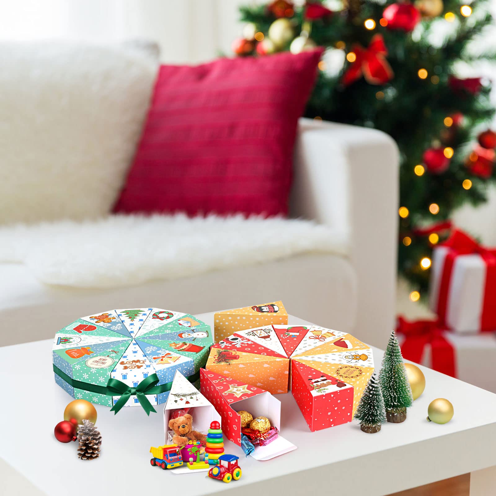 Kesote 24 Christmas Advent Calendar Boxes To Fill, 12 Days Empty Advent Calendar For Adults Kids Christmas Goody Treat Boxes Sma